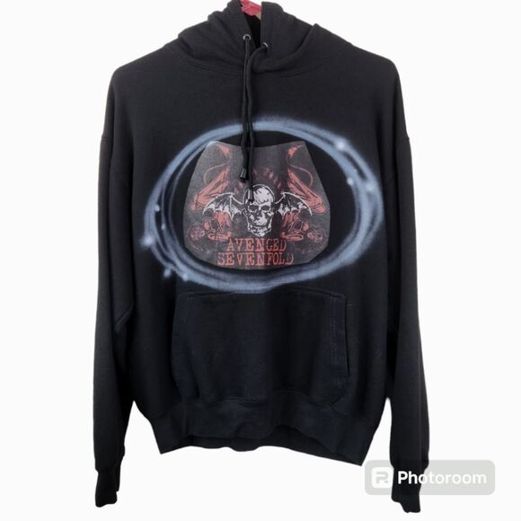 ESY Surf Co DIY Avenged Sevenfold Long Sleeve Pullover Hoodie Medium - Picture 1 of 6